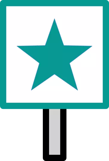 Picture of signpost with a star on it