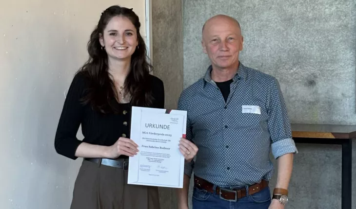 Sabrina collects her award