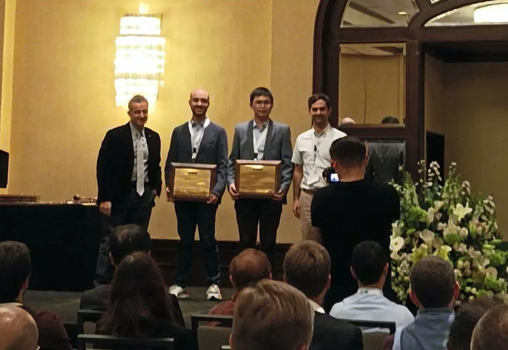 Receiving the award