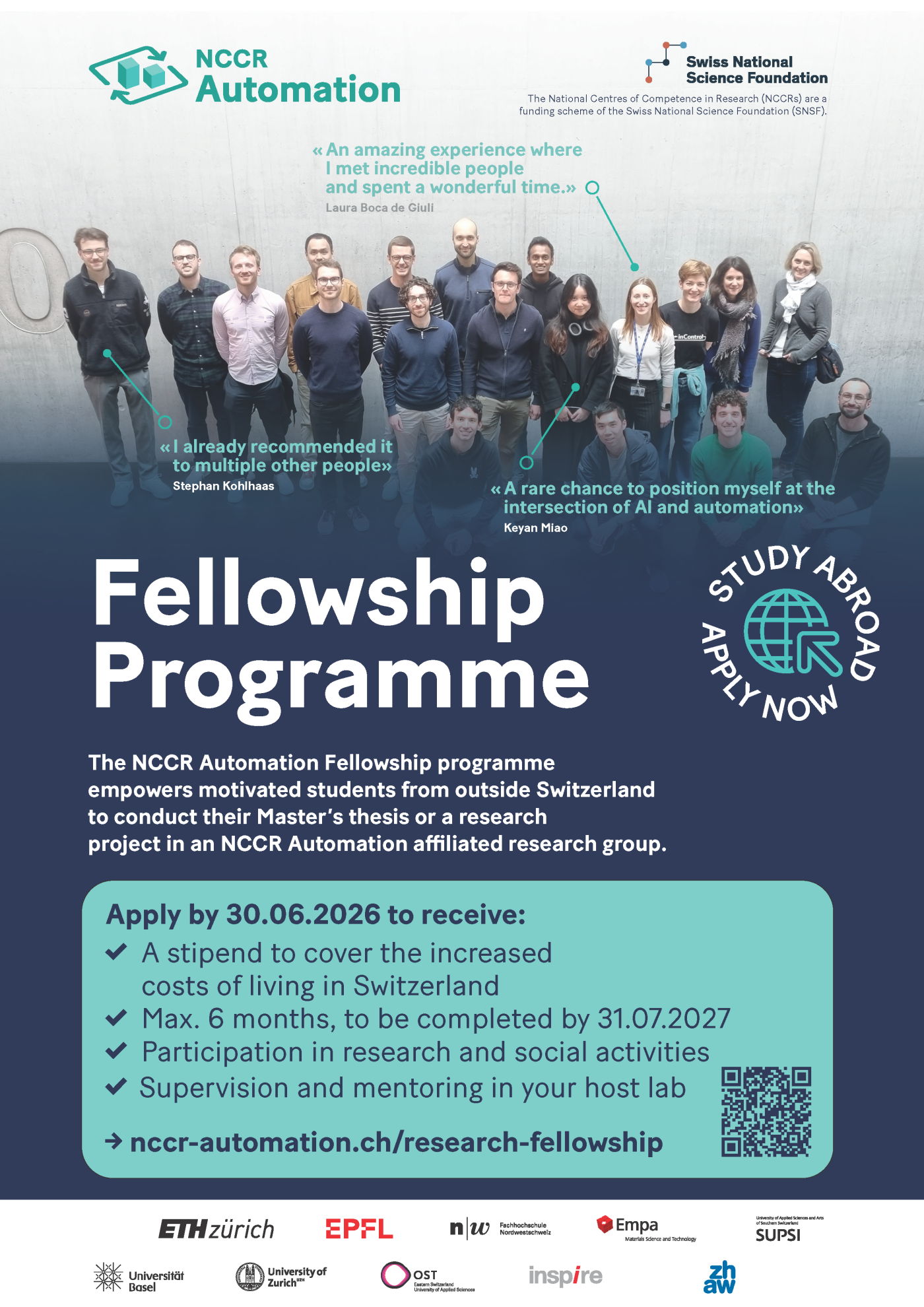 Flyer for fellowship programme